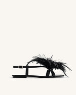 Fluffy Flats Sandals - Black