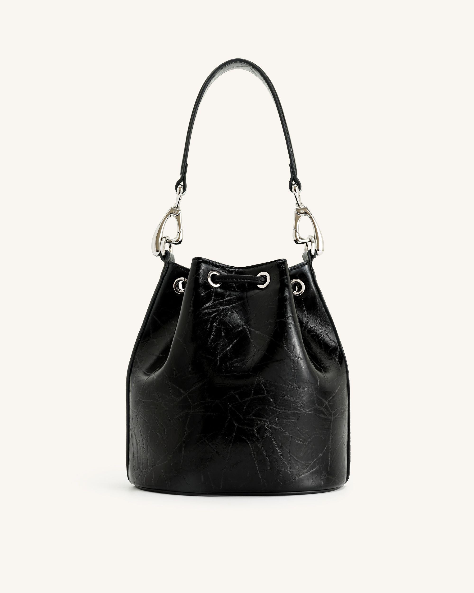 Yulia Crushed Bucket Bag Black JW PEI UK