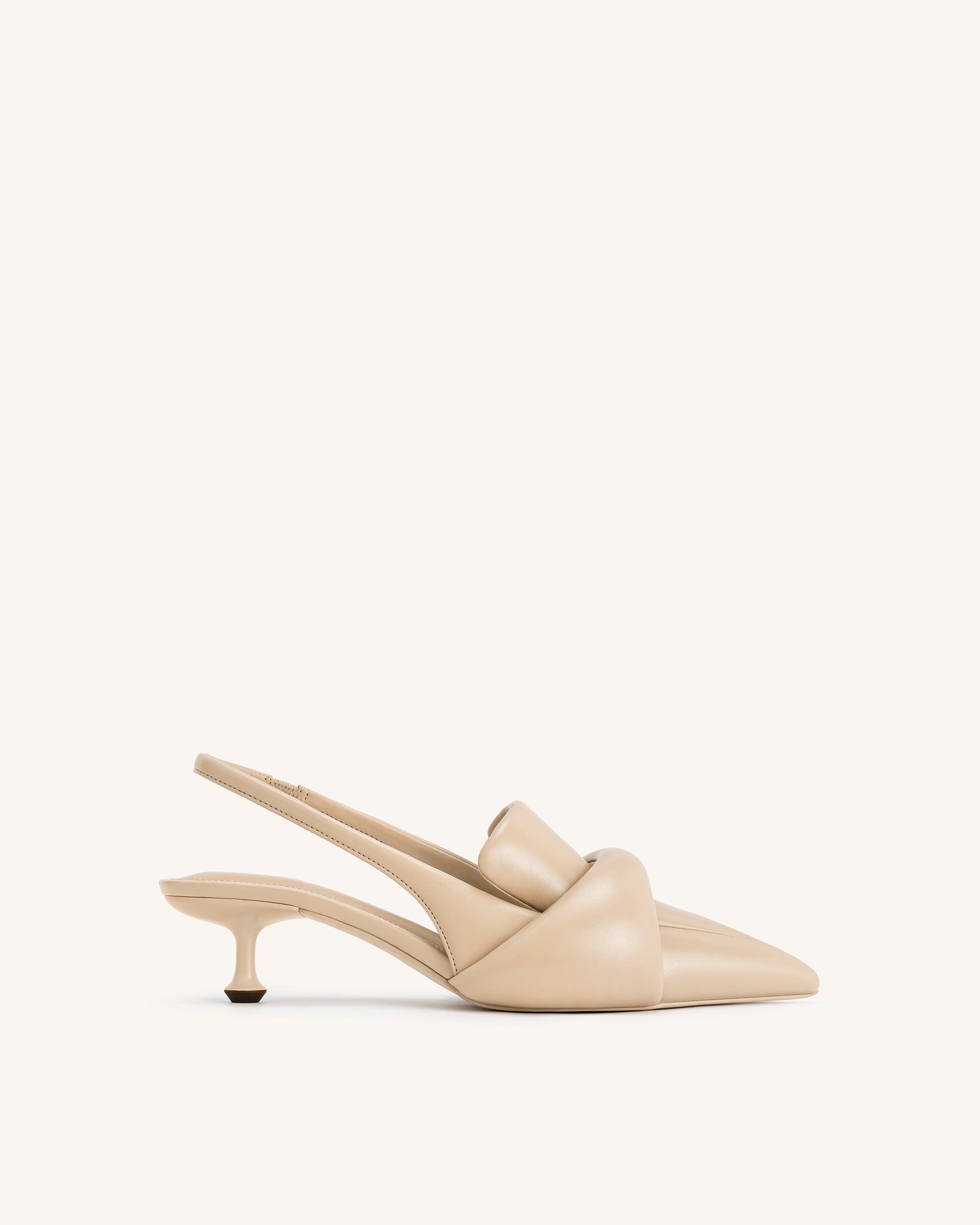 Carla Soft Padded Kitten Heel Pumps Apricot