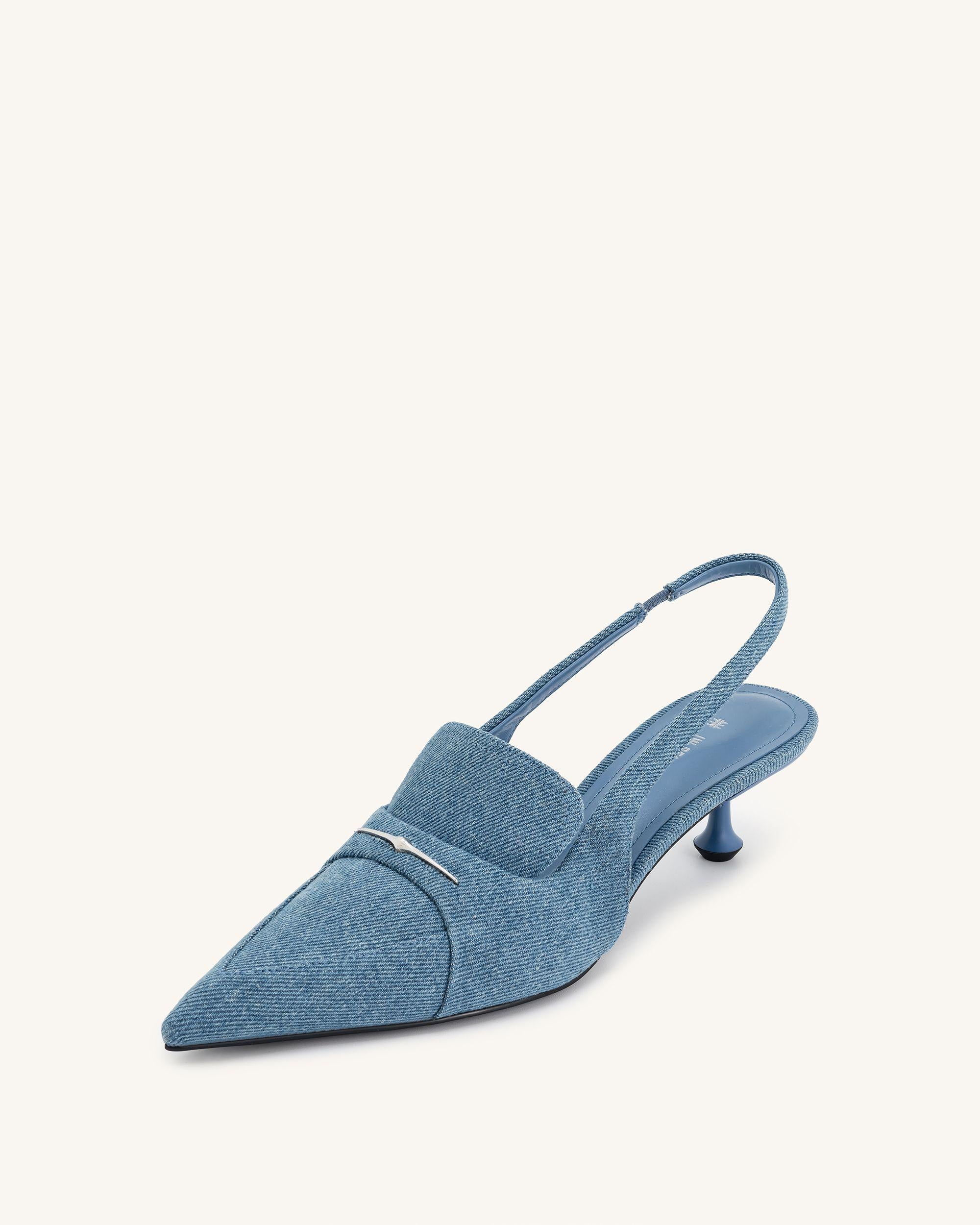 Blue kitten heels outlet uk