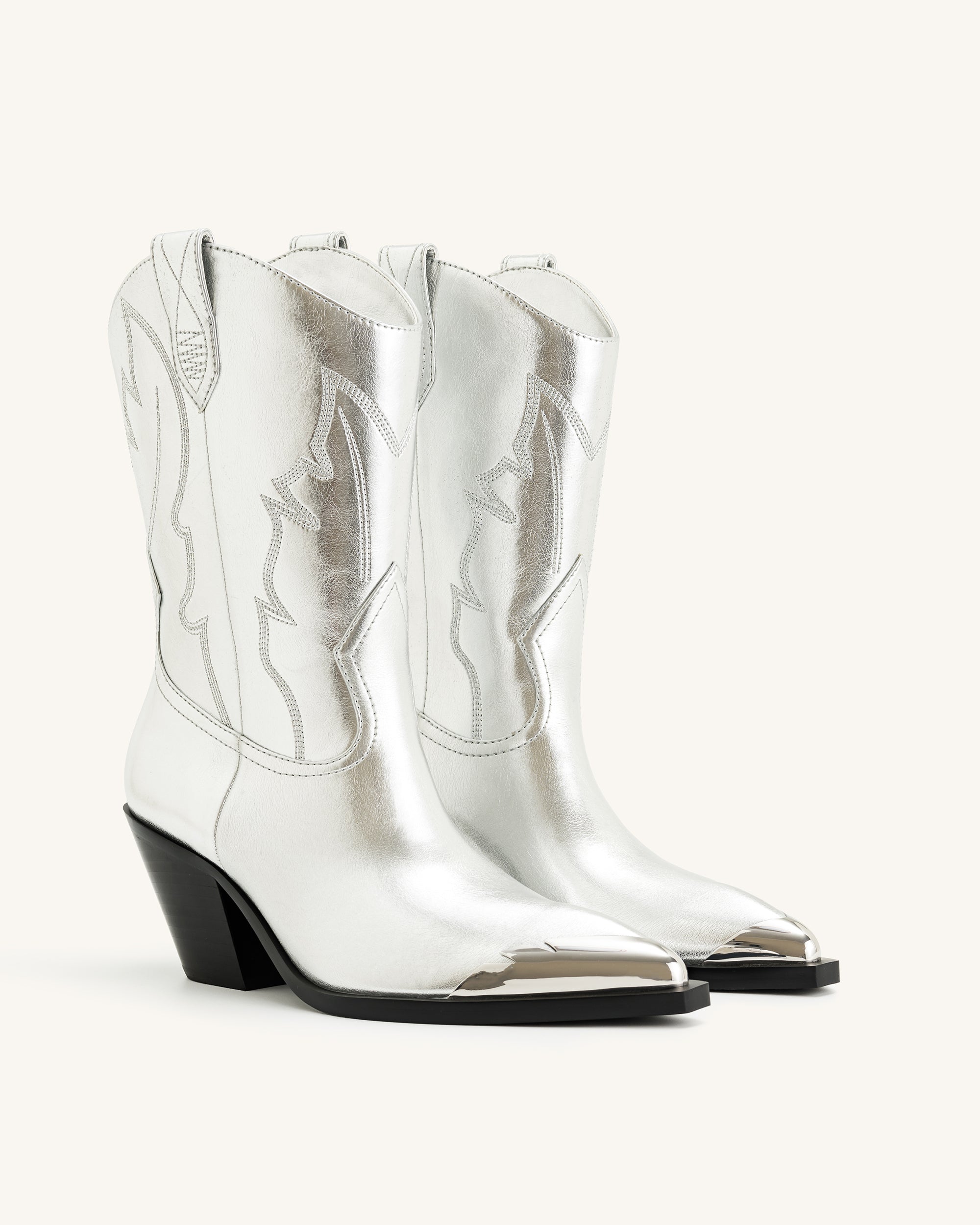 Fendi silver 2025 cowboy boots