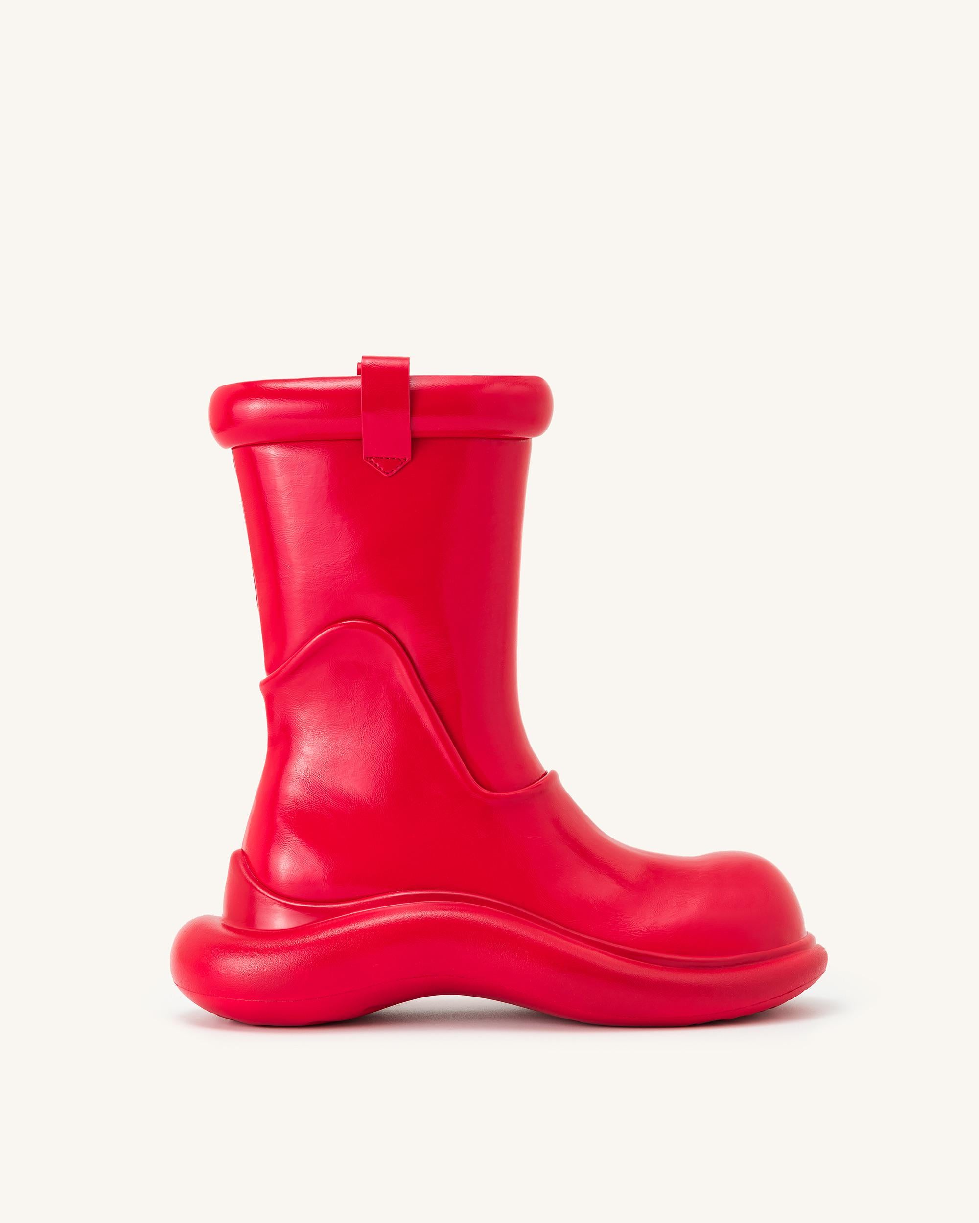 Red and sale white rain boots