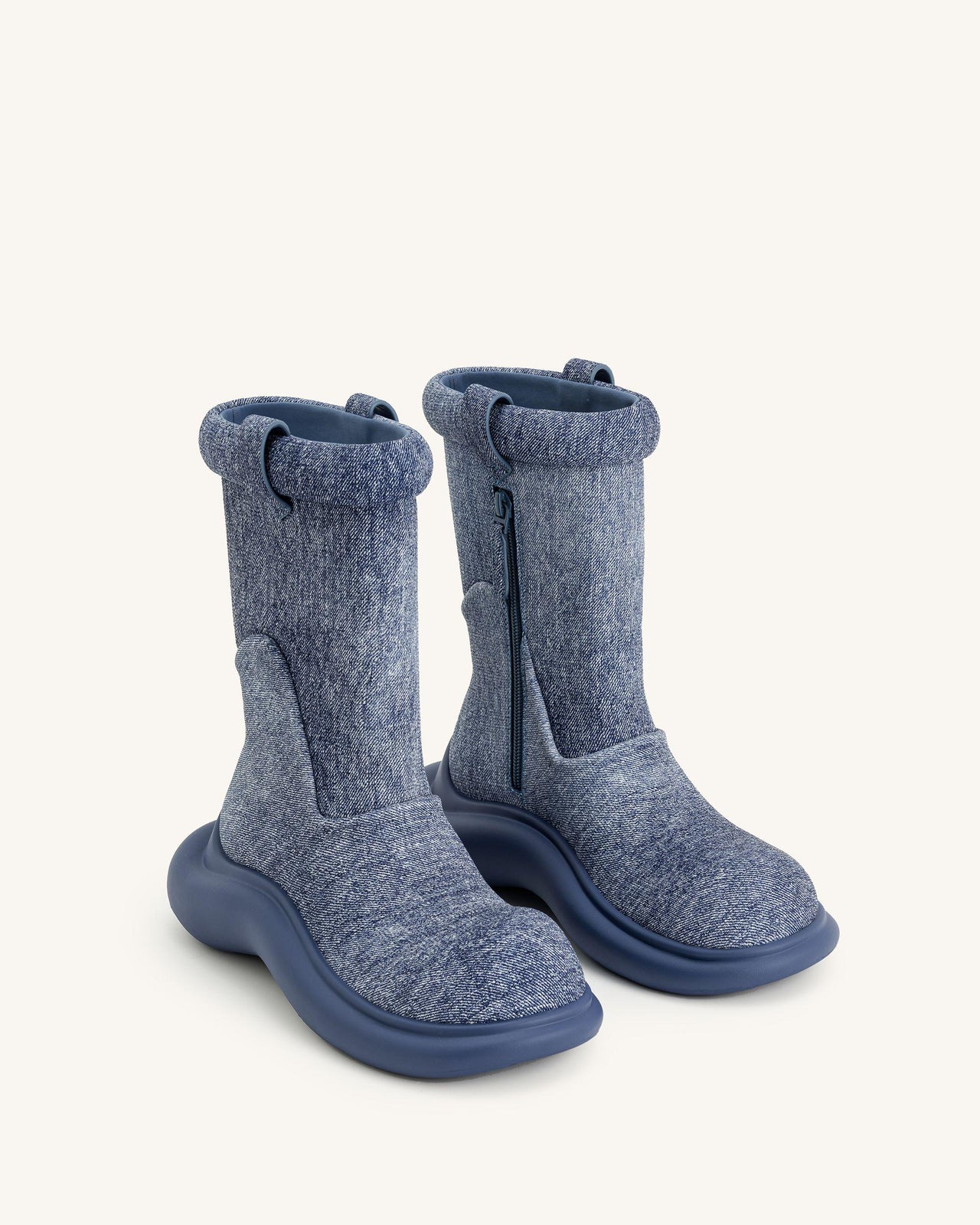 Zoie Denim Embossed Rain Boot - Blue