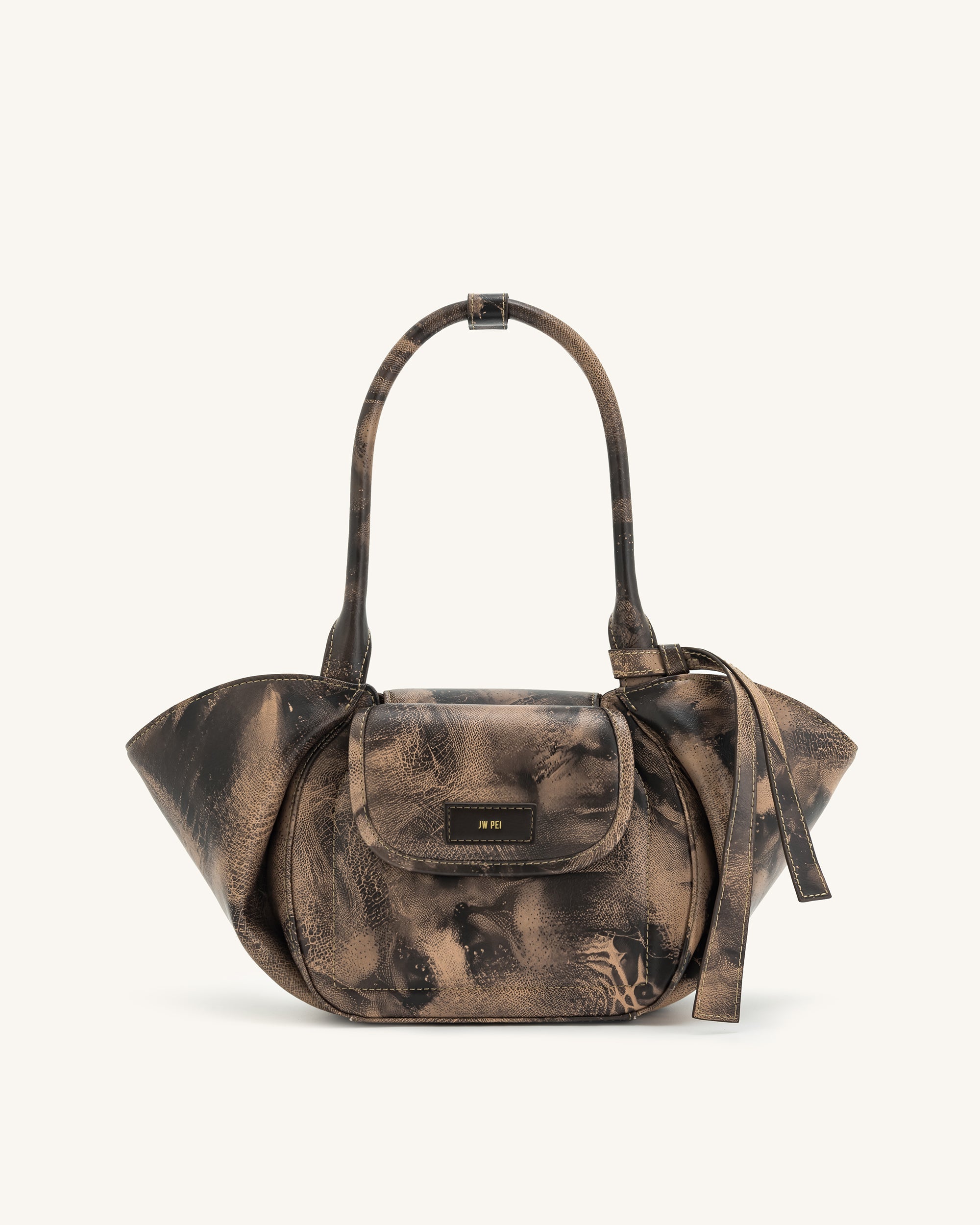 Zoey Pockets Shoulder Bag Brown