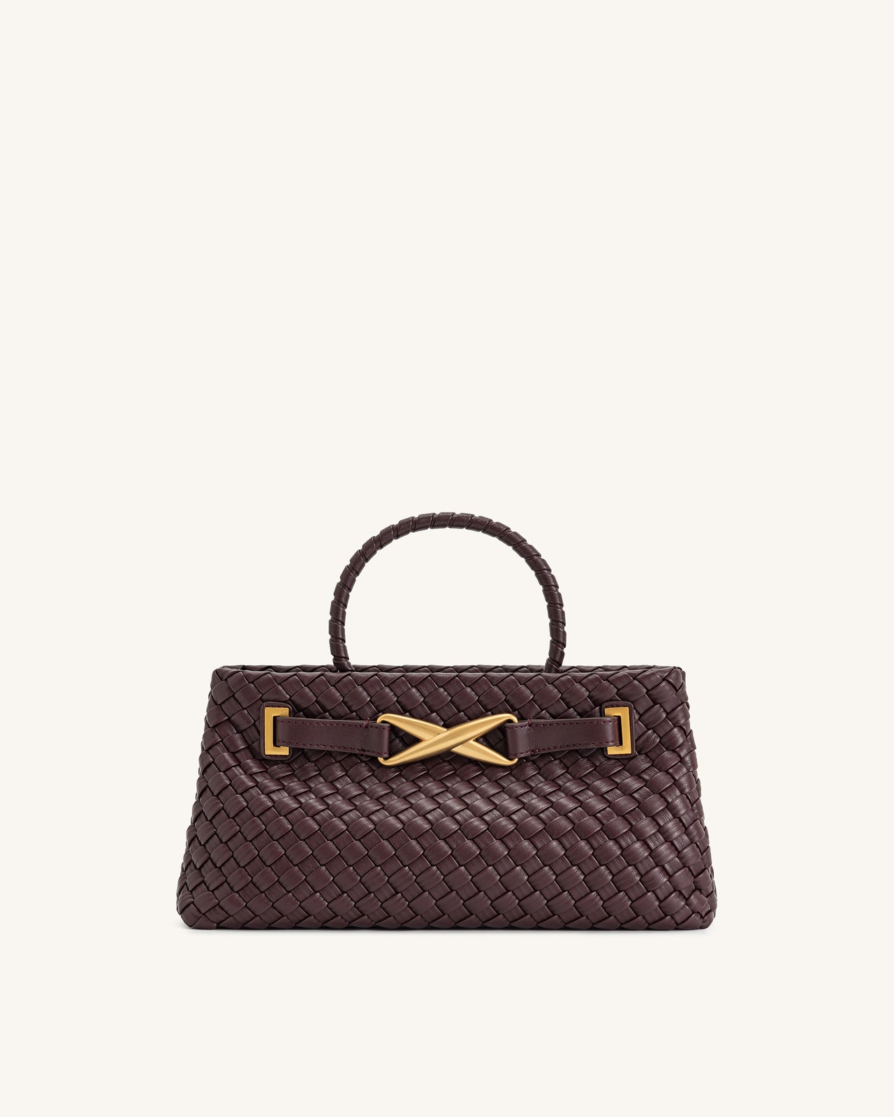 Elora Woven Tote Bag - Deep Burgundy