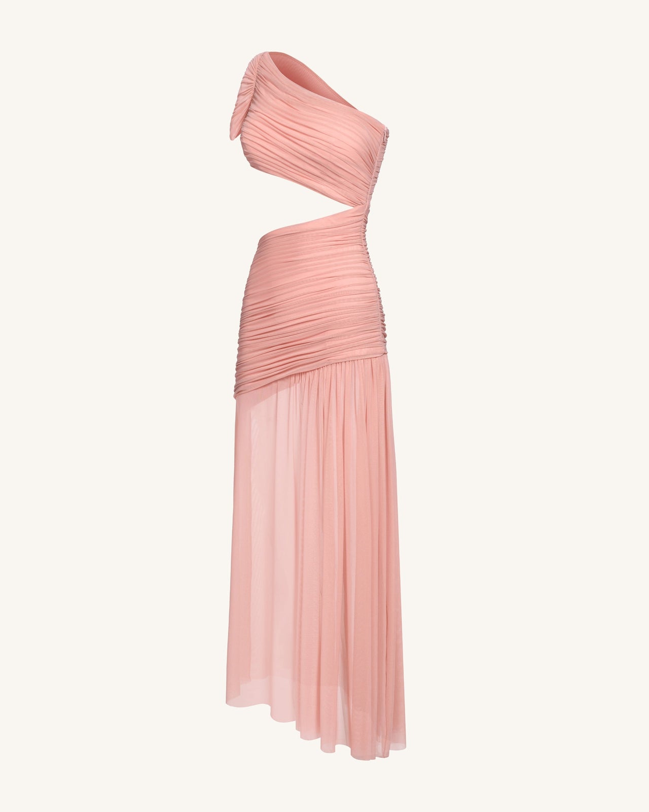 Mia Pleated Mesh Dress - Blush