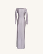 Amara Metallic Ruched Dress - Silver