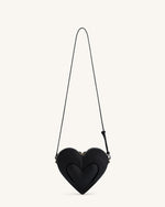Francisca Heart Shaped Crossbody Bag - Black