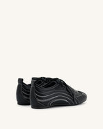 Ferne Streamlined Lustrous Sneakers  - Black
