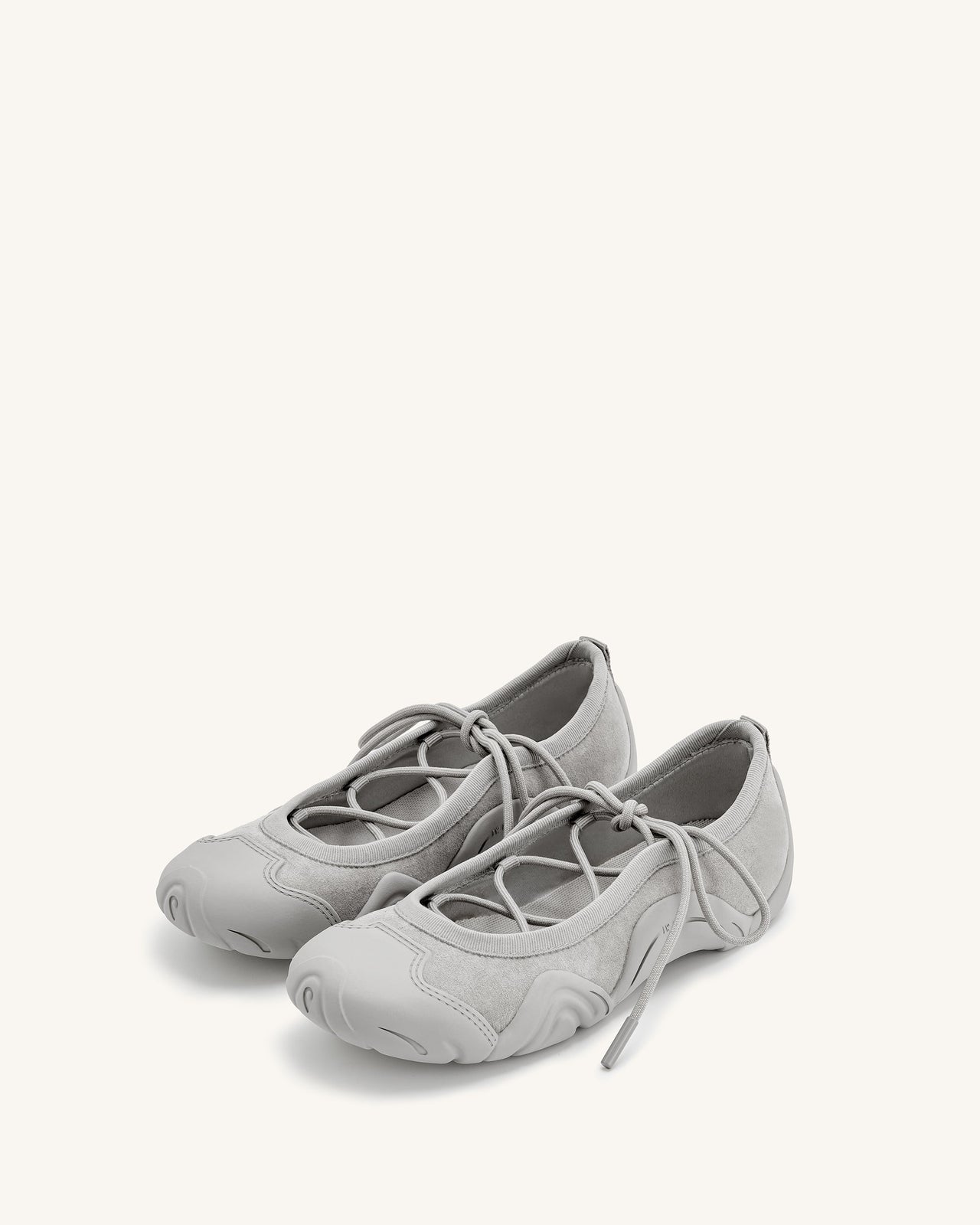 Caitlin Lace-up Ballerina Sneakers  - Grey