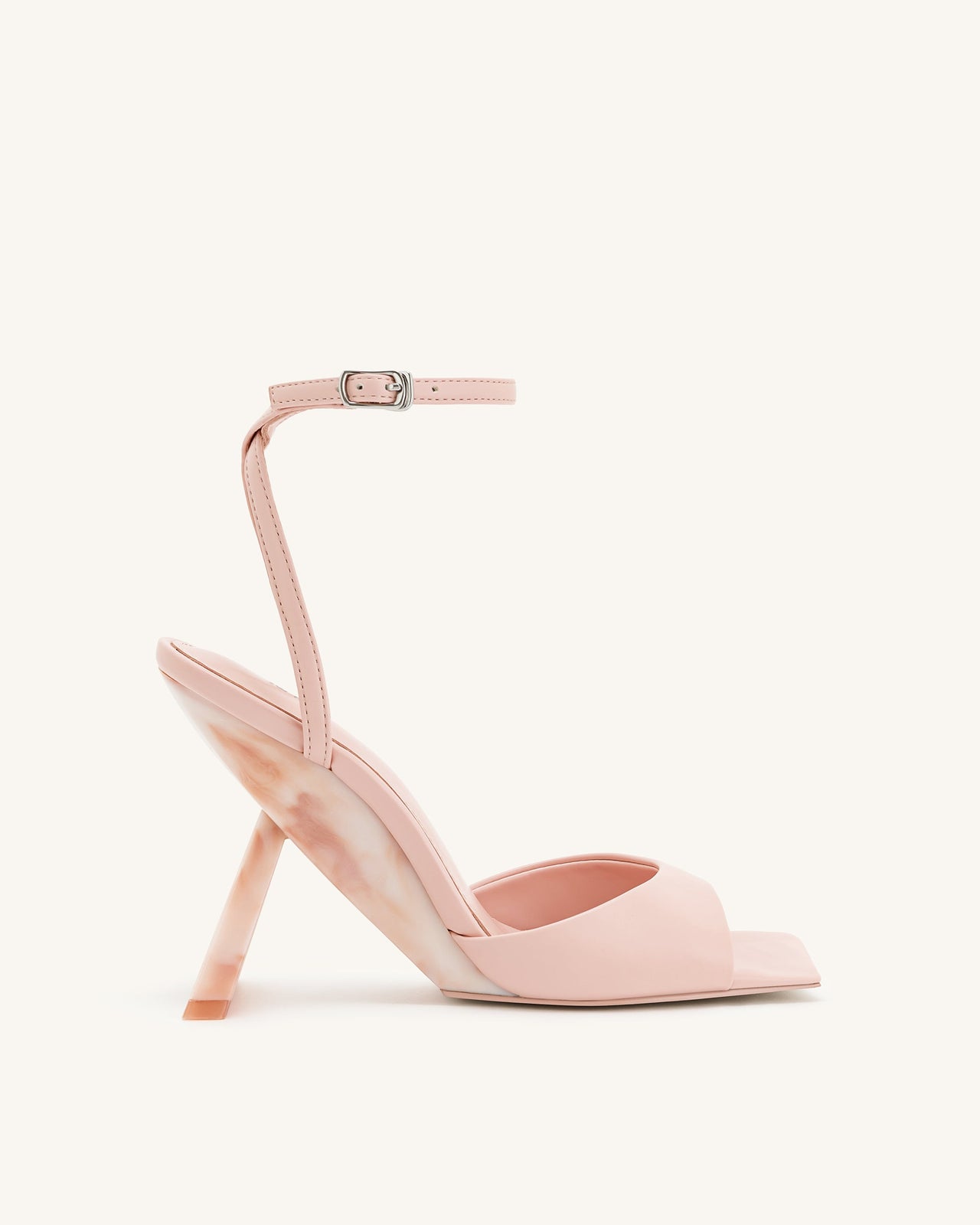 Hayden Triangle Wedge Sandals -  Pink Beige