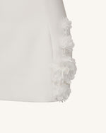 Elaina White Rosette Applique Mini Dress - White