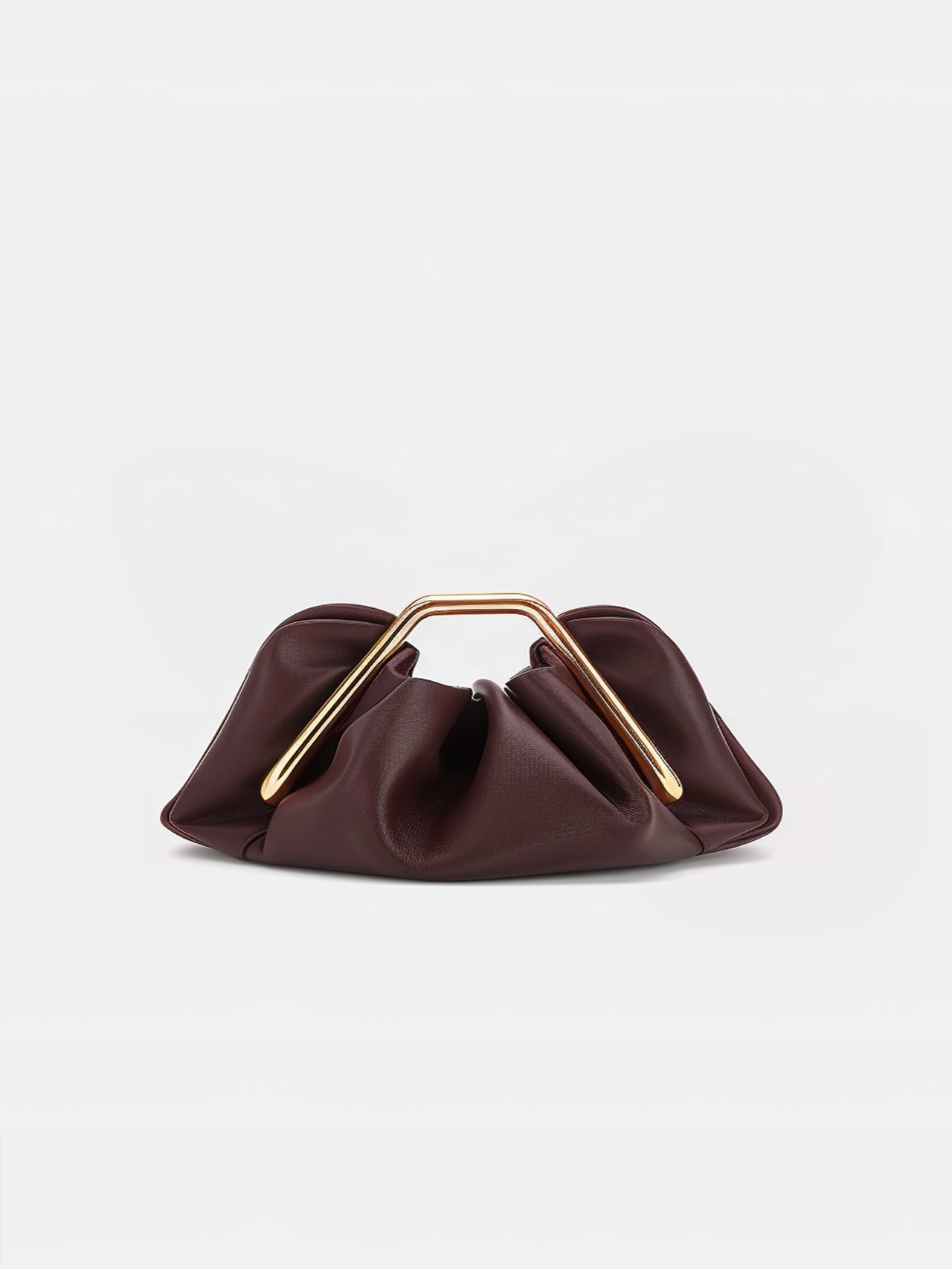 Lila Metal Frame Clutch - Burgundy