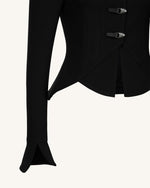 Olivia Puff Shoulder Blazer - Black