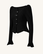 Olivia Puff Shoulder Blazer - Black