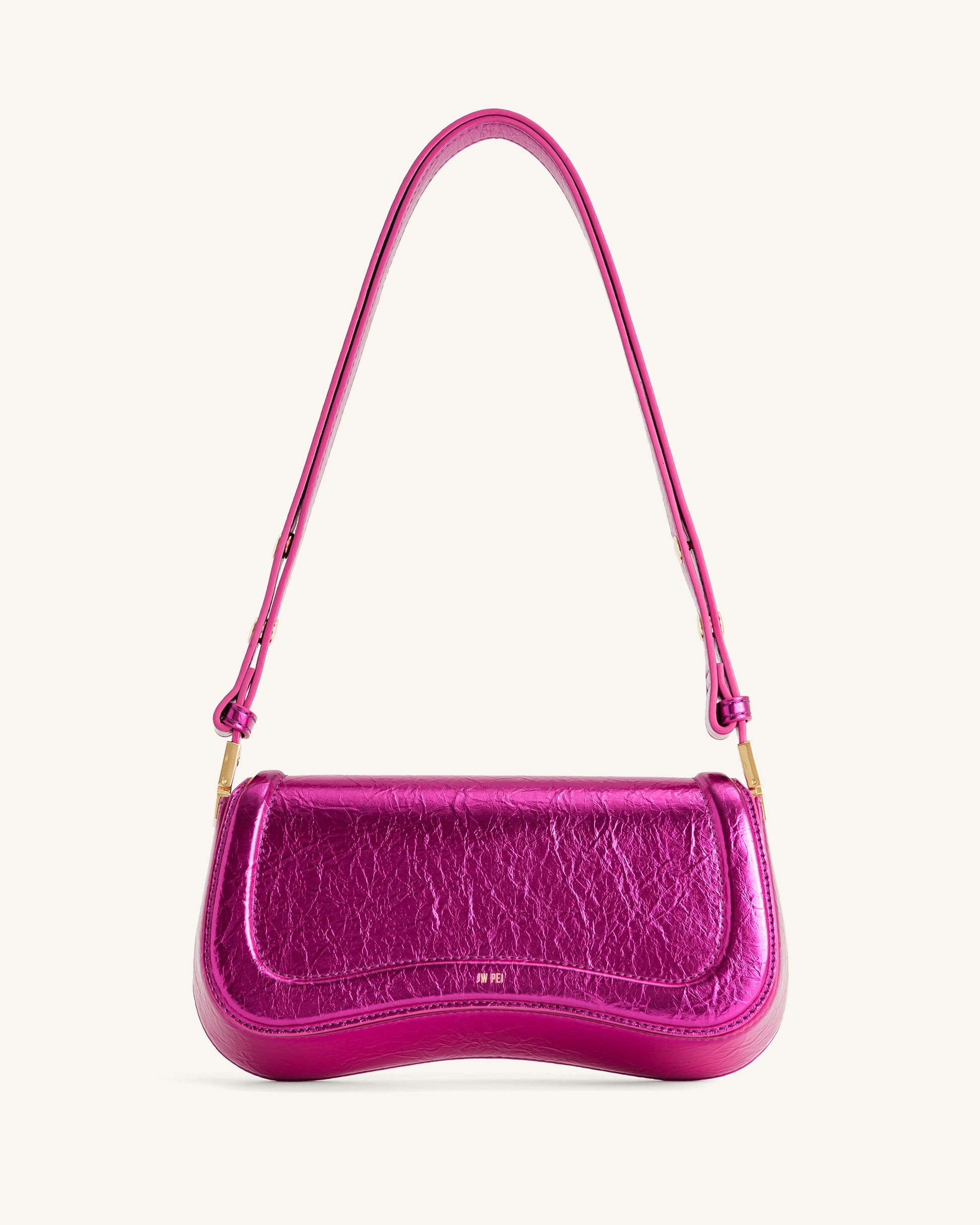 Joy Metallic Shoulder Bag - Red Violet - JW PEI UK