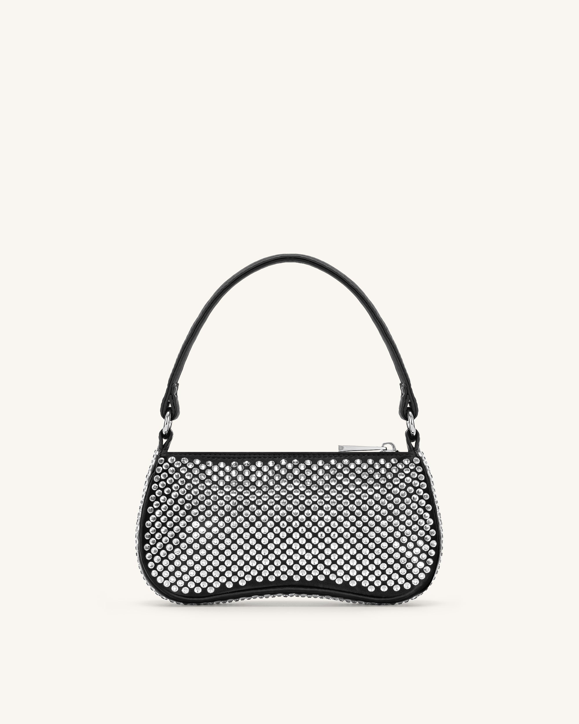 Shop Prada Satin Mini Bag With Crystals