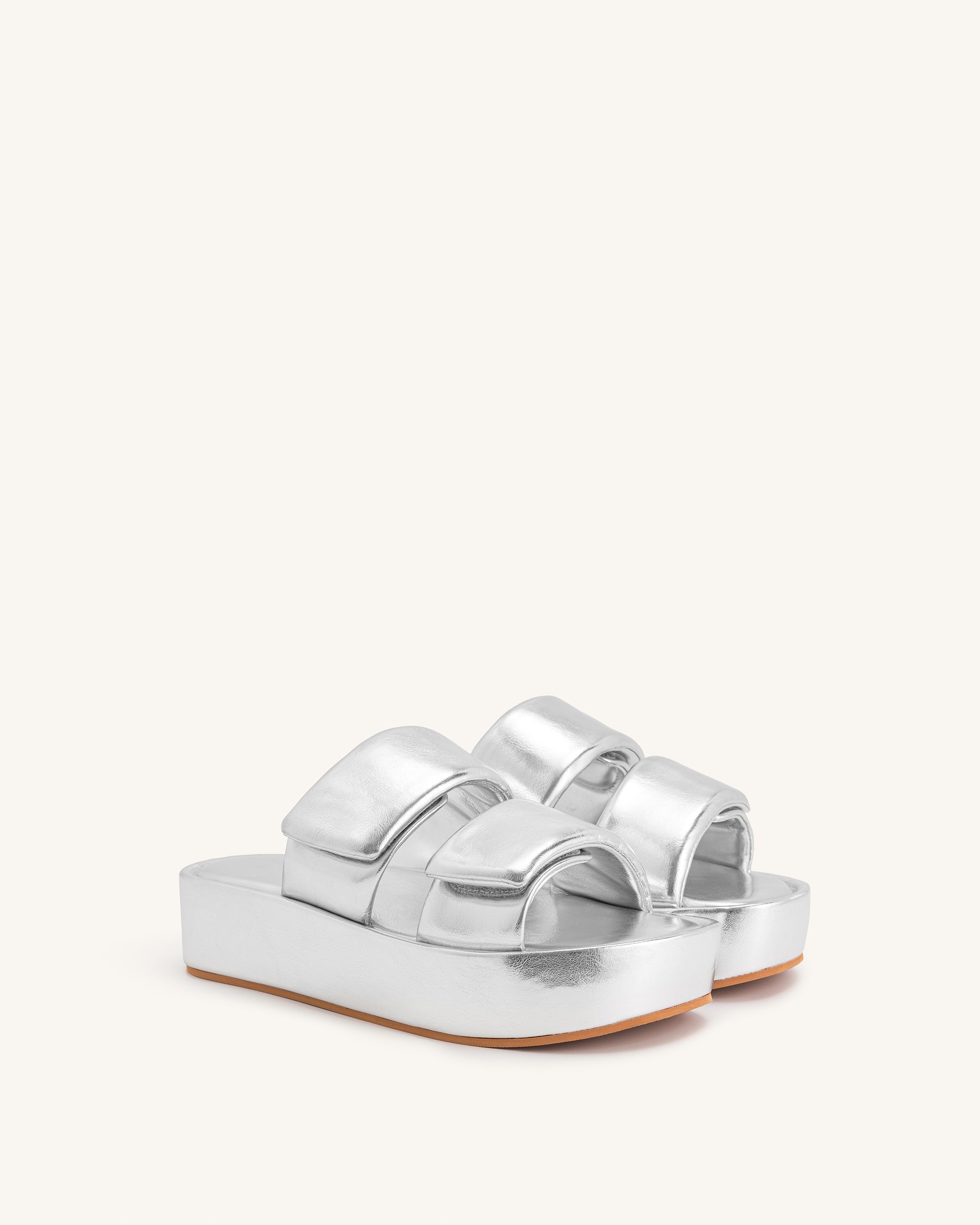 Silver sales slide sandals