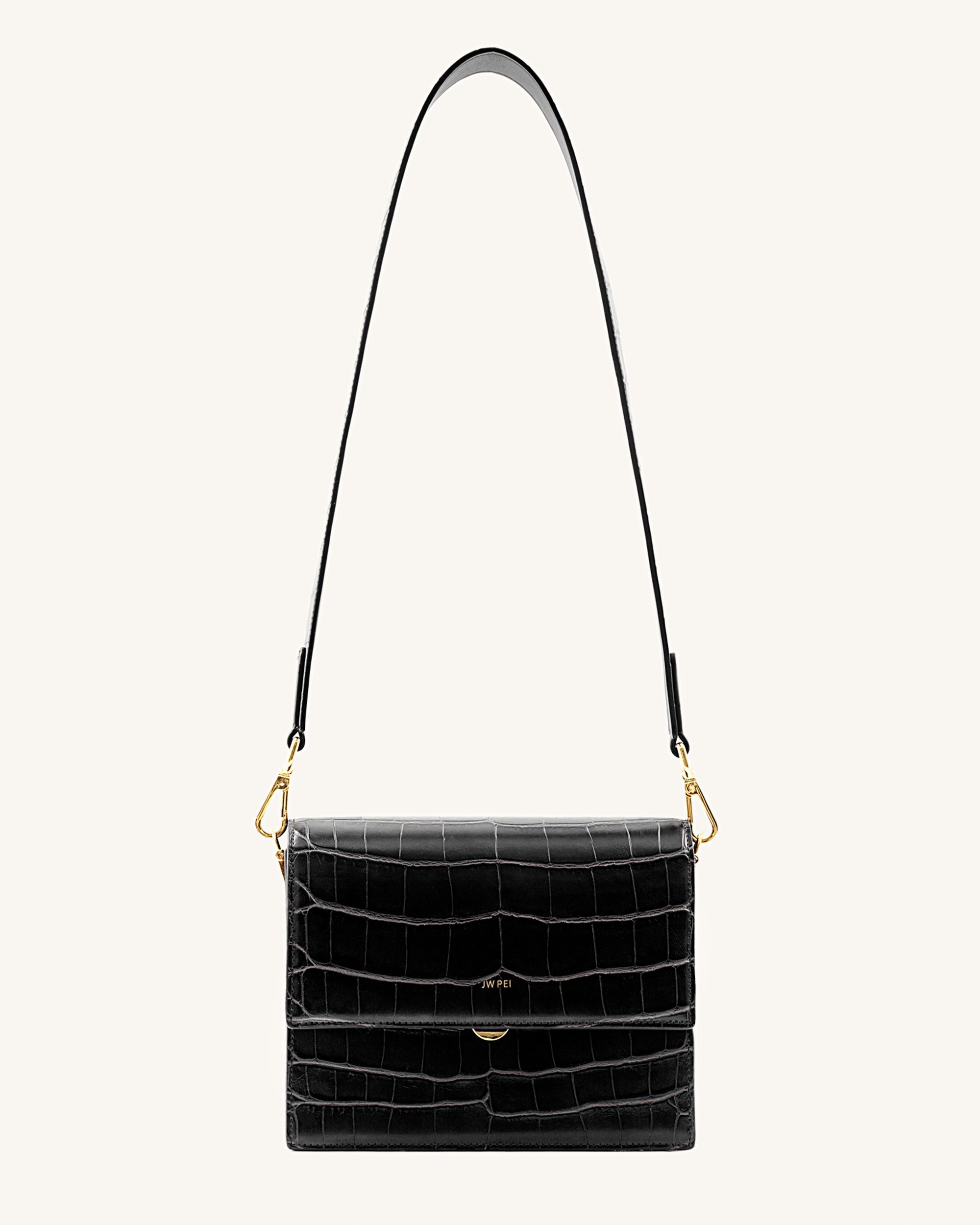 Black crocodile purse best sale