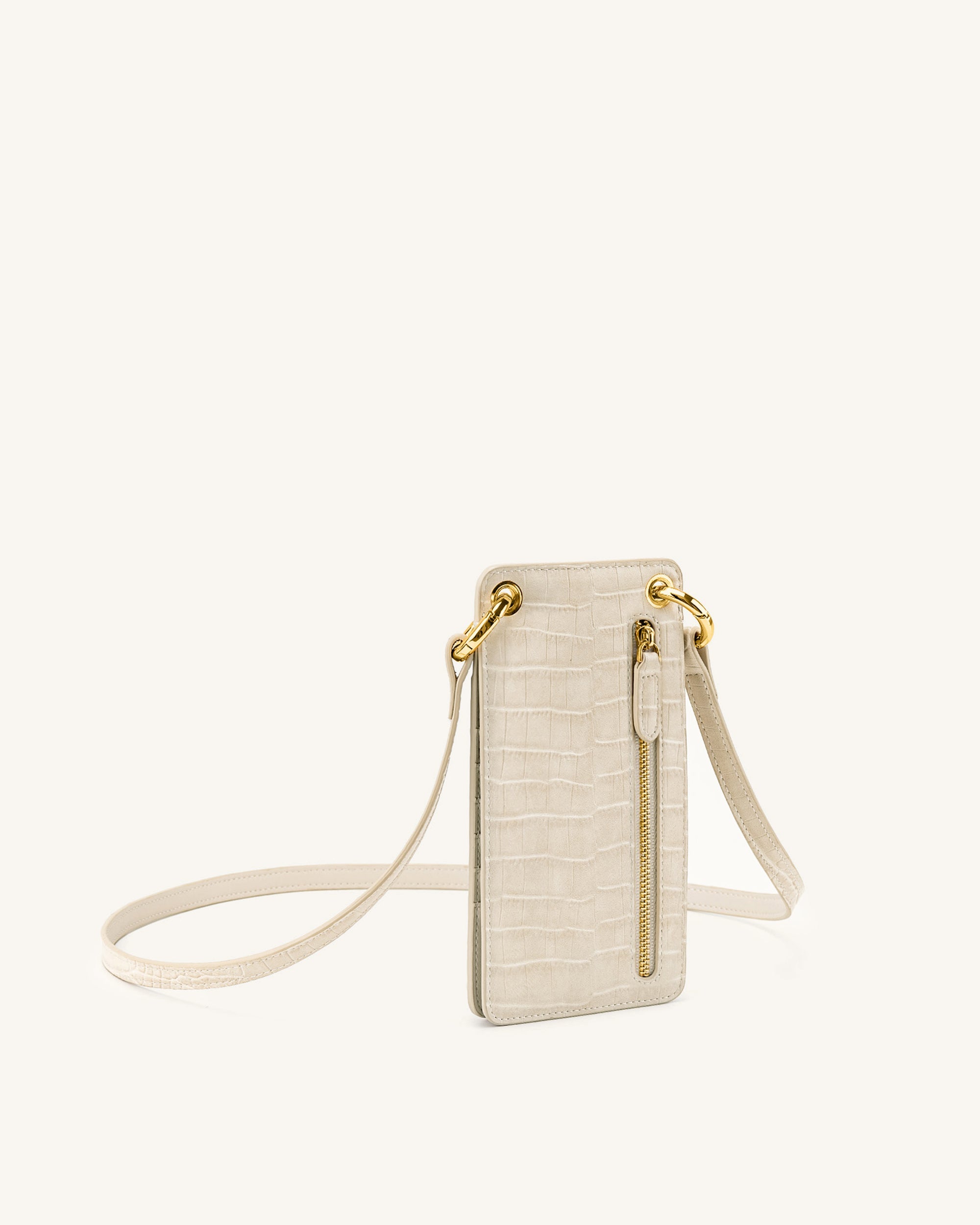 Quinn Phone Bag - Ivory Croc - JW PEI UK